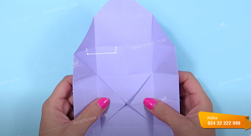 Cách gấp hộp giấy hình trái tim không dùng keo dán bước 7