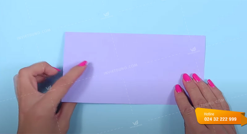 Cách gấp hộp giấy hình trái tim không dùng keo dán bước 1