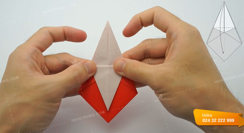 Cách gấp hộp giấy origami hình ngôi sao bước 7