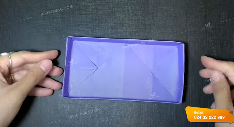 Cách gấp hộp giấy đựng quà hình chữ nhật bước 7