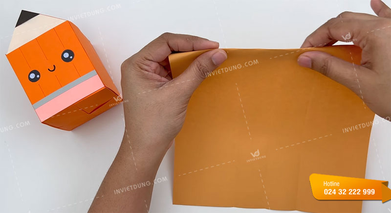 Cách làm hộp giấy đựng bút một ngăn đáng yêu bước 2