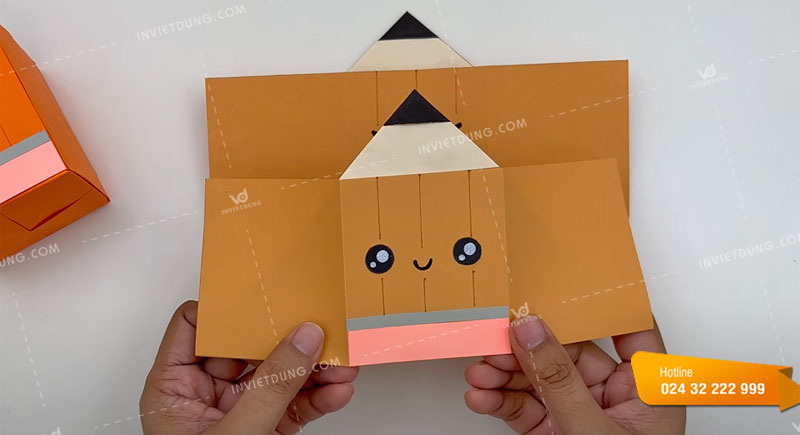 Cách làm hộp giấy đựng bút một ngăn đáng yêu bước 8
