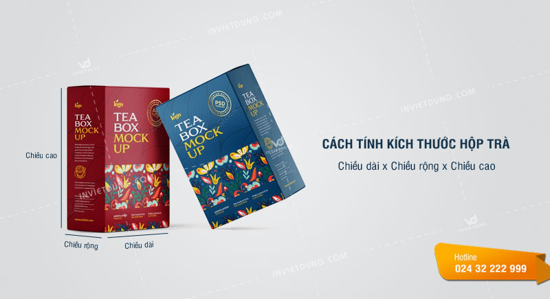 Cách tính kích thước hộp giấy đựng trà