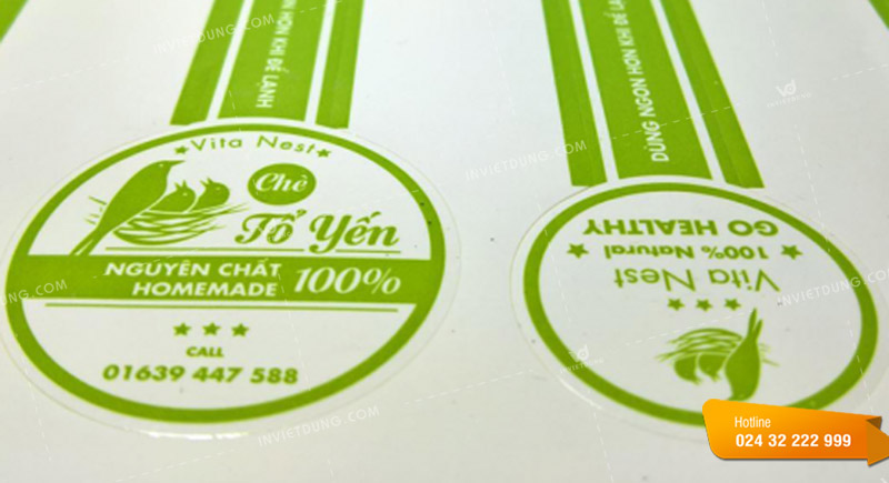 Mẫu decal nhựa sữa dán yến sào