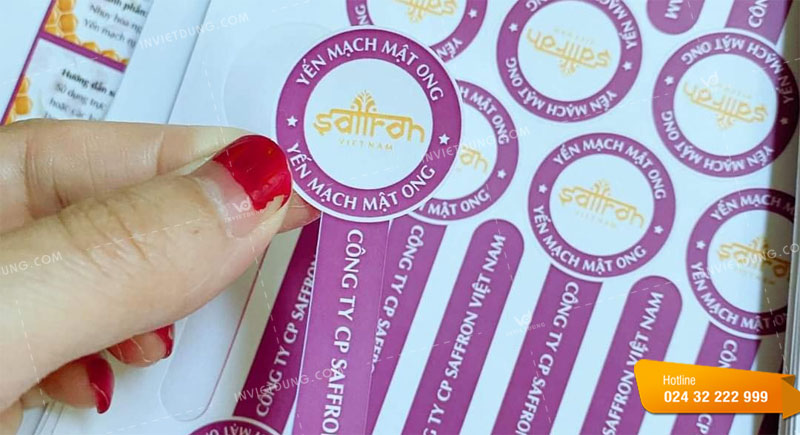 Mẫu decal nhựa sữa dán yến mạch mật ong