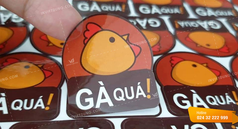 Mẫu decal nhựa sữa dán gà rán