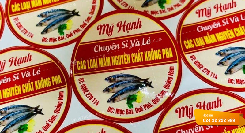 Mẫu logo, sticker in bằng decal nhựa sữa