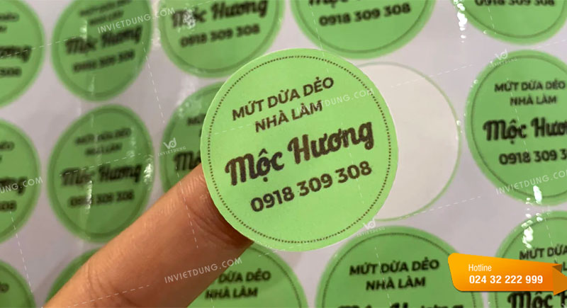 Mẫu tem nhãn mứt dừa dẻo nhà làm
