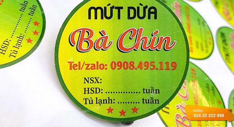 Mẫu tem nhãn mứt dừa Bà Chín