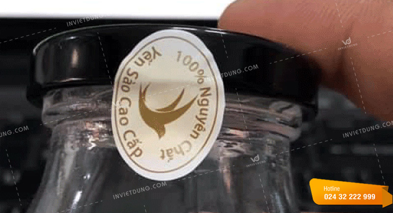 Mẫu tem niêm phong nắp lọ yến sào