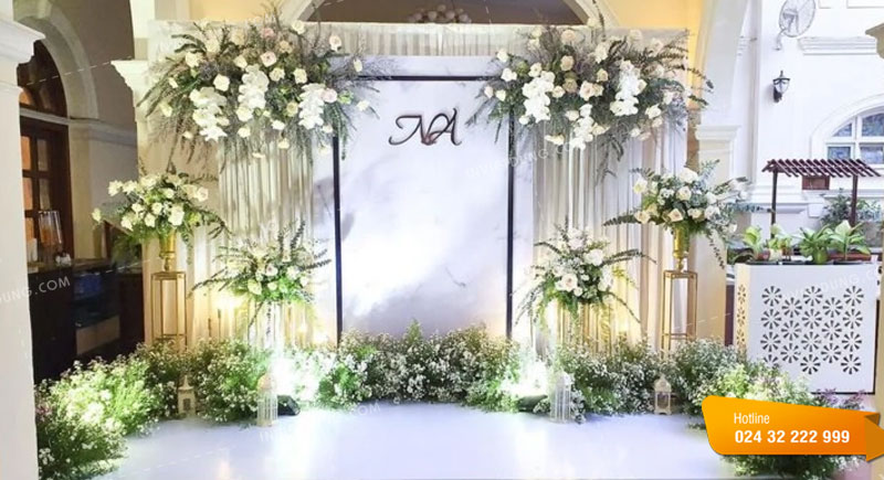 Backdrop chụp hình tiệc cưới