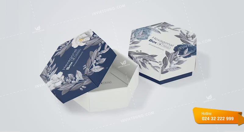 Kích thước hộp giấy đựng trà hình lục giác
