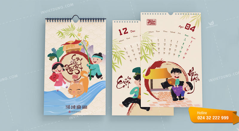 Kích thước lịch Tết 13 tờ