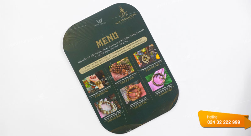 Menu bìa bồi cứng