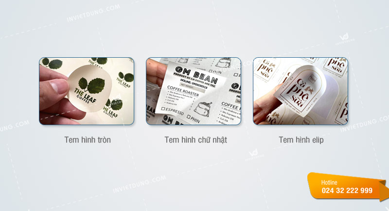 Kích thước tem nhãn dán cà phê