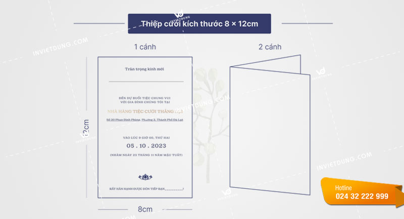 Kích thước thiệp mời đám cưới