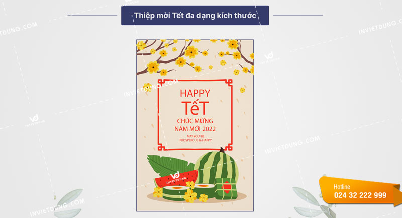 Kích cỡ thiệp lễ Tết
