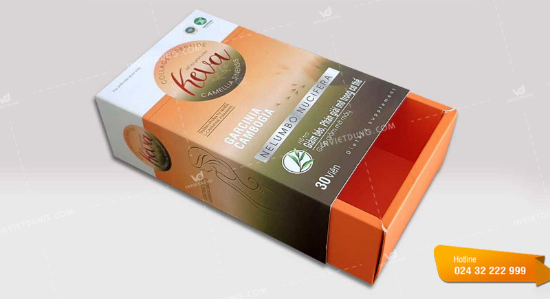 Mẫu hộp giấy bao diêm đựng thực phẩm chức năng