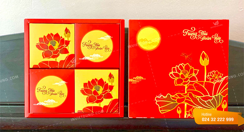 In hộp giấy bao diêm đựng bánh trung thu