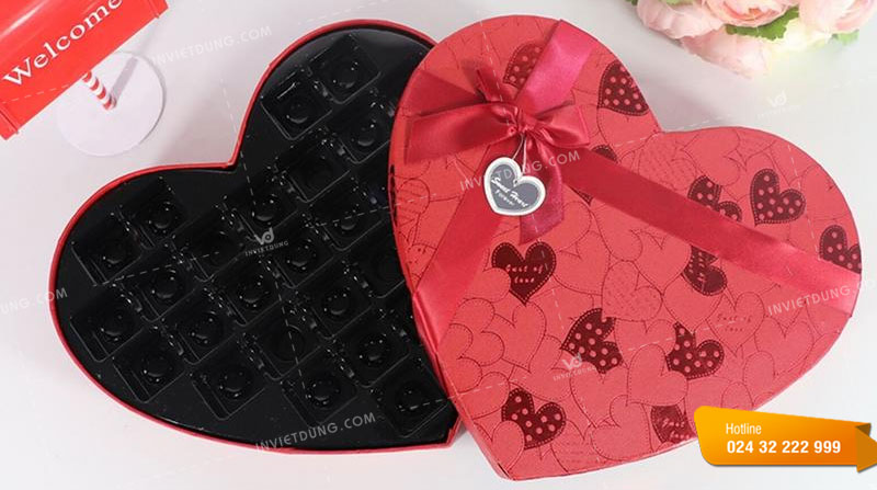 In hộp giấy đựng chocolate theo yêu cầu tại Hà Nội