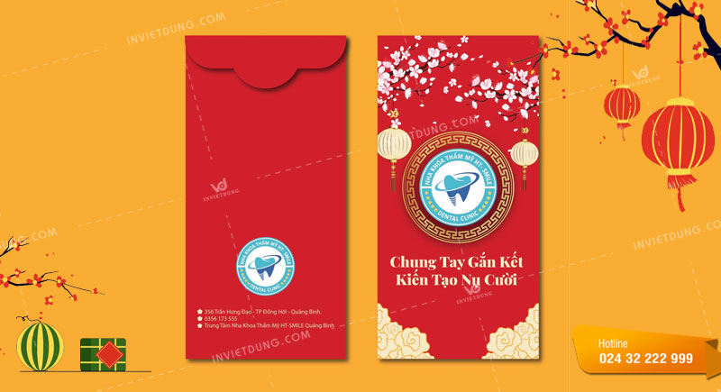 Mẫu bao lì xì Tết đẹp sang trọng do In Việt Dũng thiết kế và in ấn
