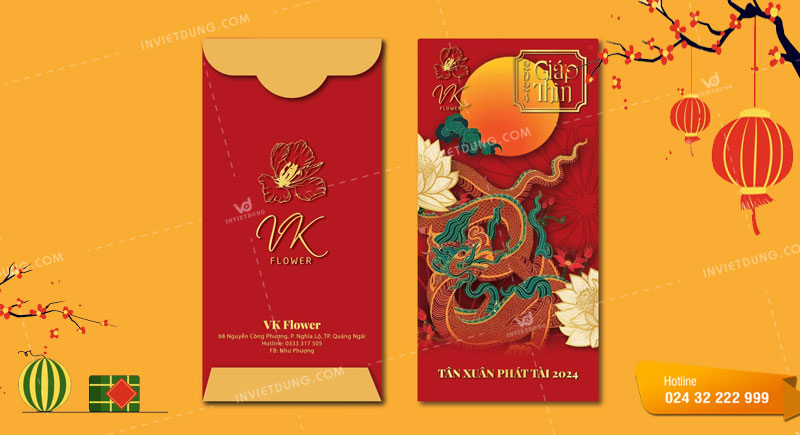 Mẫu bao lì xì Tết 2024 Giáp Thìn