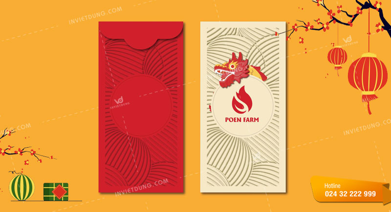 Mẫu bao lì xì Tết Poen Farm