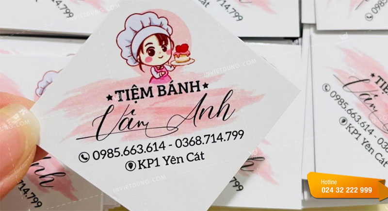 Mẫu tem nhãn dán tiệm bánh Vân Anh