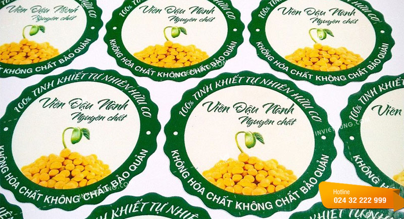 Mẫu tem nhãn dán bánh kẹo viên đậu nành