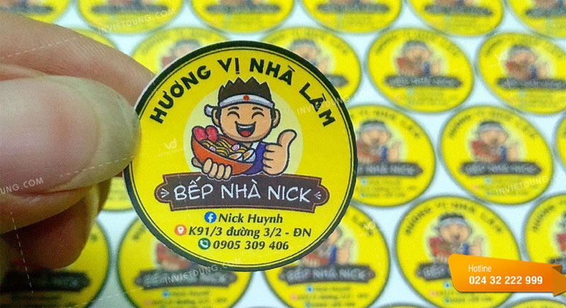 Mẫu tem nhãn dán bánh kẹo Bếp nhà Nick