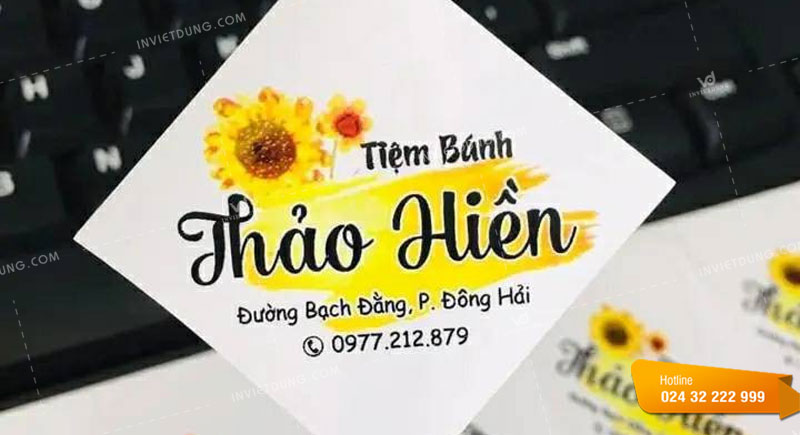 Mẫu tem nhãn dán bánh cửa hàng tiệm bánh Thảo Hiền