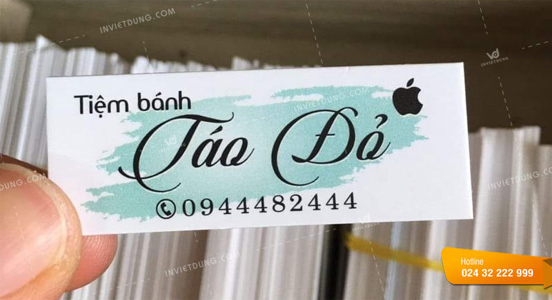 Mẫu tem nhãn dán tiệm bánh Táo Đỏ