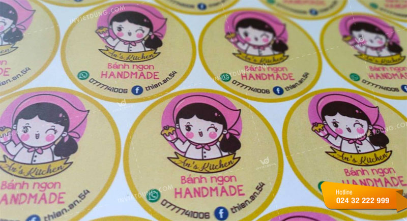 Mẫu tem nhãn dán bánh ngon handmade