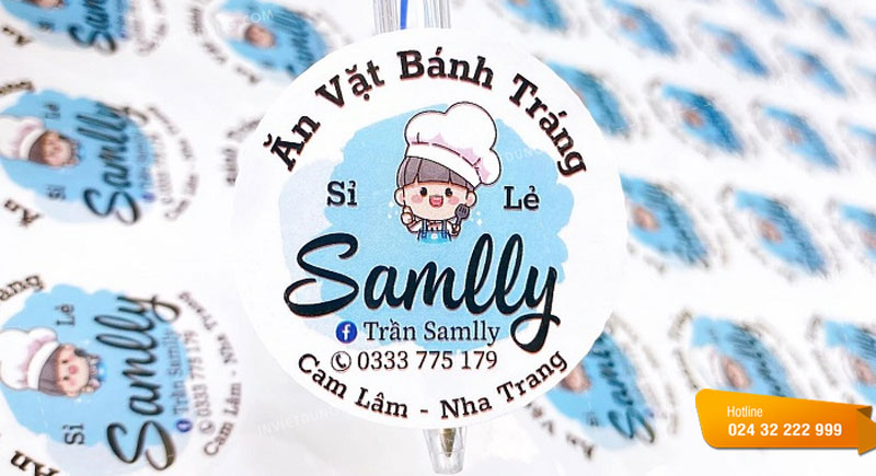 Mẫu tem nhãn bánh tráng trộn Samlly