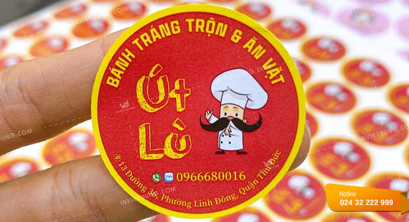 Mẫu tem nhãn bánh tráng trộn Út Lù