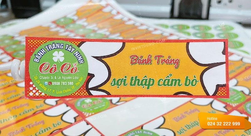 Mẫu tem nhãn bánh tráng trộn thập cẩm