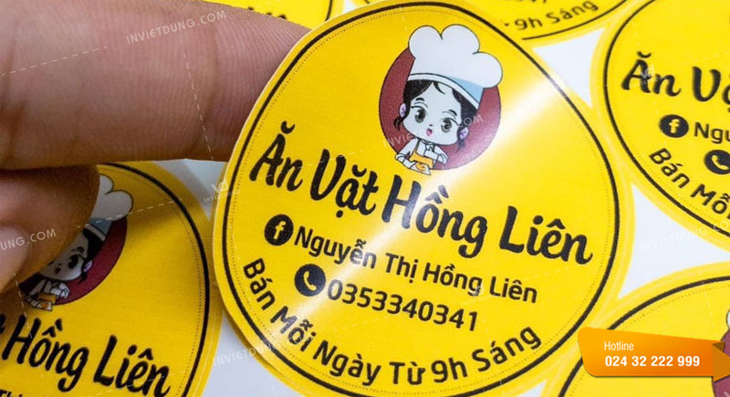 Mẫu tem nhãn bánh tráng trộn Hồng Liên