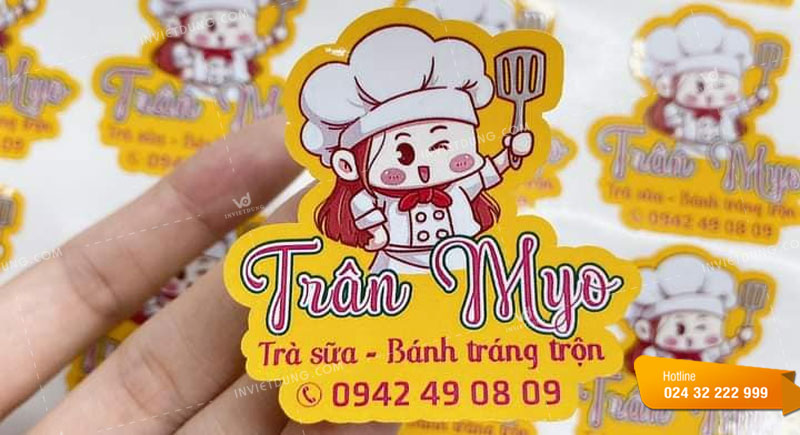 Mẫu tem nhãn bánh tráng trộn Trân Myo