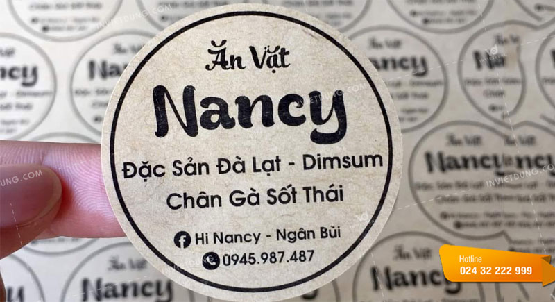 Mẫu tem nhãn bánh tráng trộn cửa Nancy