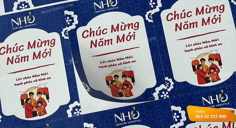 Mẫu tem nhãn dán bò khô đẹp làm quà tặng
