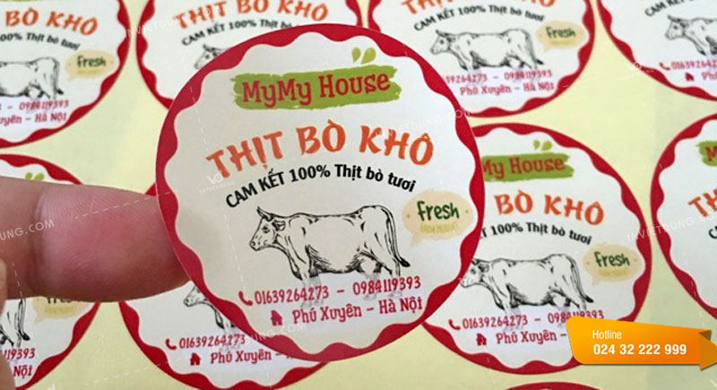 Mẫu tem nhãn dán thịt bò khô đẹp