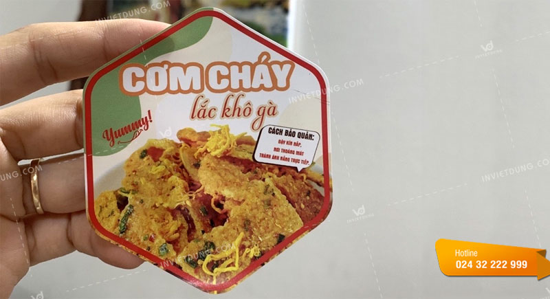 Mẫu tem nhãn dán cơm cháy khô bò