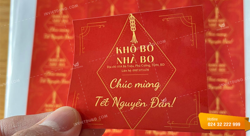 Mẫu tem nhãn dán bò khô đẹp