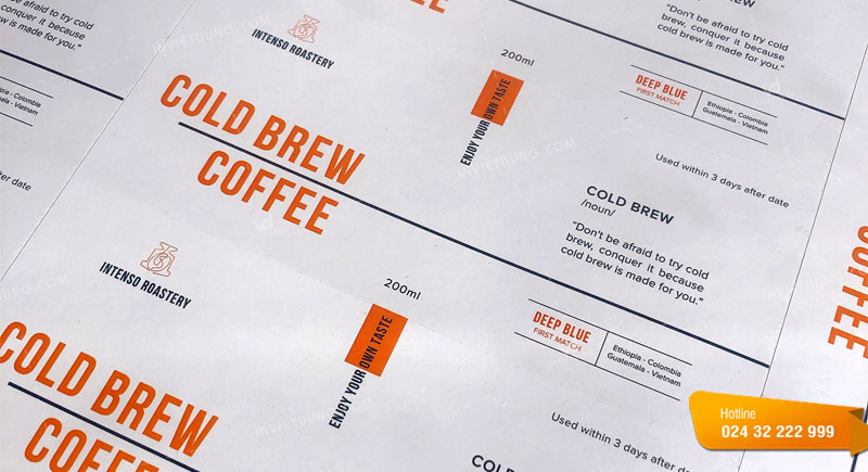 Mẫu tem nhãn cà phê cửa hàng Cold Brew