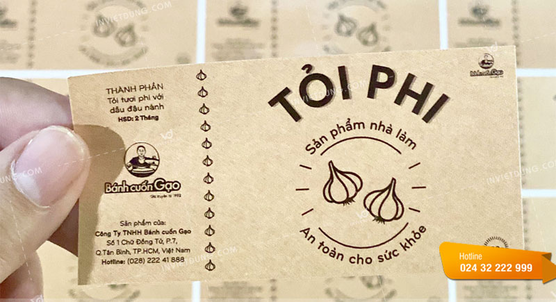 Mẫu tem nhãn dán sản phẩm đặc sản tỏi phi