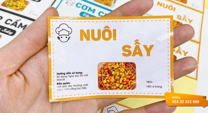 Mẫu tem nhãn dán sản phẩm đặc sản nuôi sấy