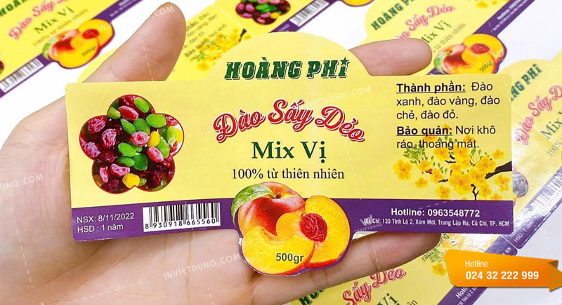 Mẫu tem nhãn thức ăn sấy