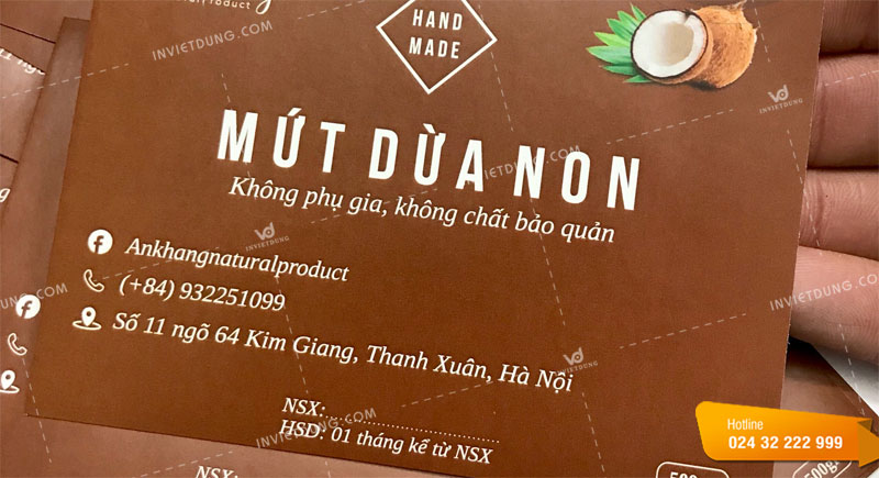 Mẫu tem nhãn dán sản phẩm đặc sản mứt dừa non
