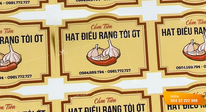 Mẫu tem nhãn dán hạt điều rang ớt