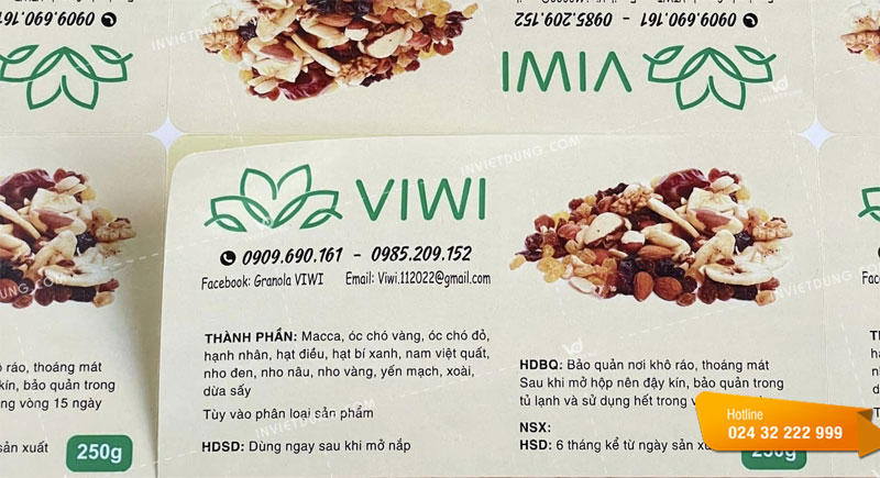 Mẫu tem nhãn dán hạt điều độc đáo và ấn tượng